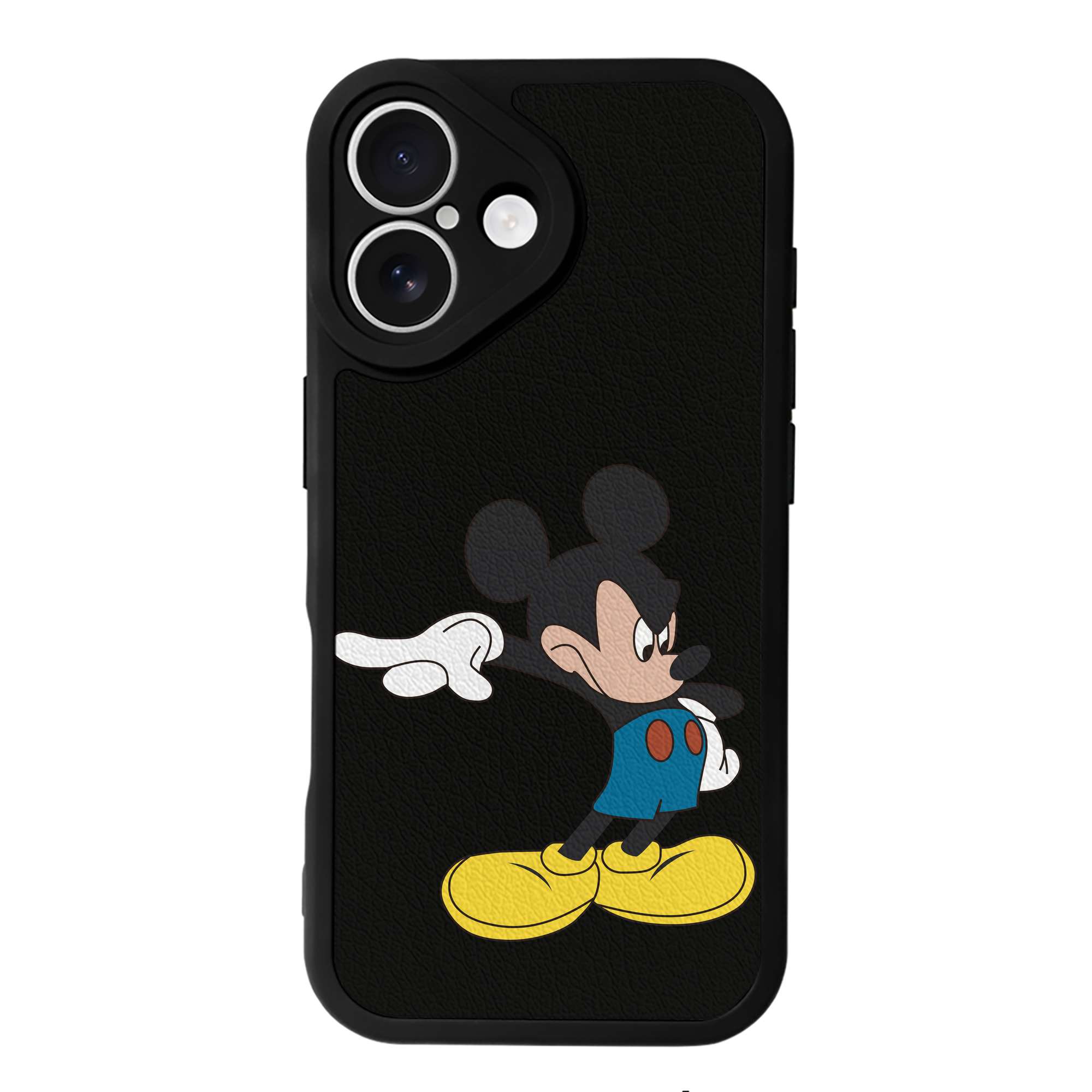 （画像用） ミッキーマウス Mickey Mouse 【iPhone 16シリーズ対応】シリコンスマホケース（レザー調） 材質：シリコン